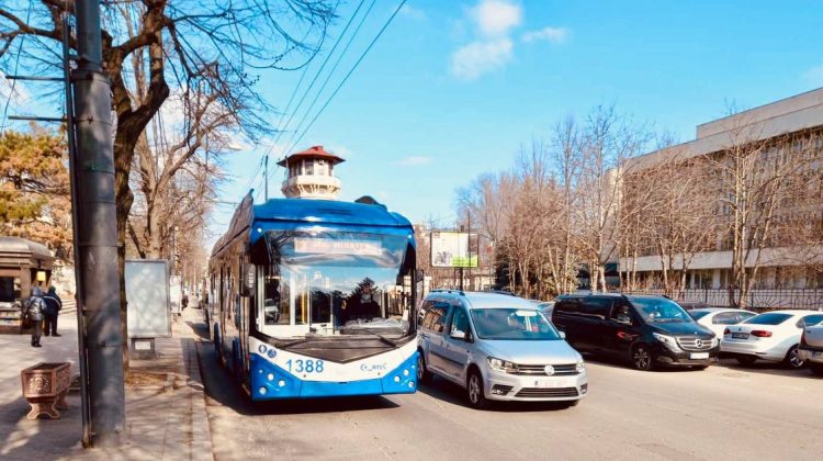Timp de câteva ore va fi sistată circulația rutieră pe str. A. Mateevici. Traseul de sâmbătă al troleibuzului nr. 3