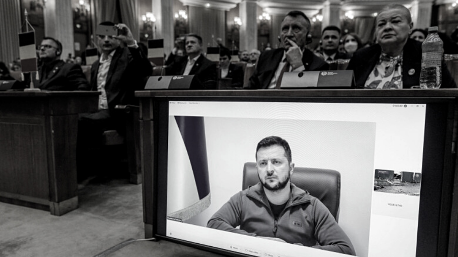 Zelenski în Parlamentul României: Pe teritoriul Ucrainei se decide soarta Europei. Denumirea Bucea va rămâne în istorie
