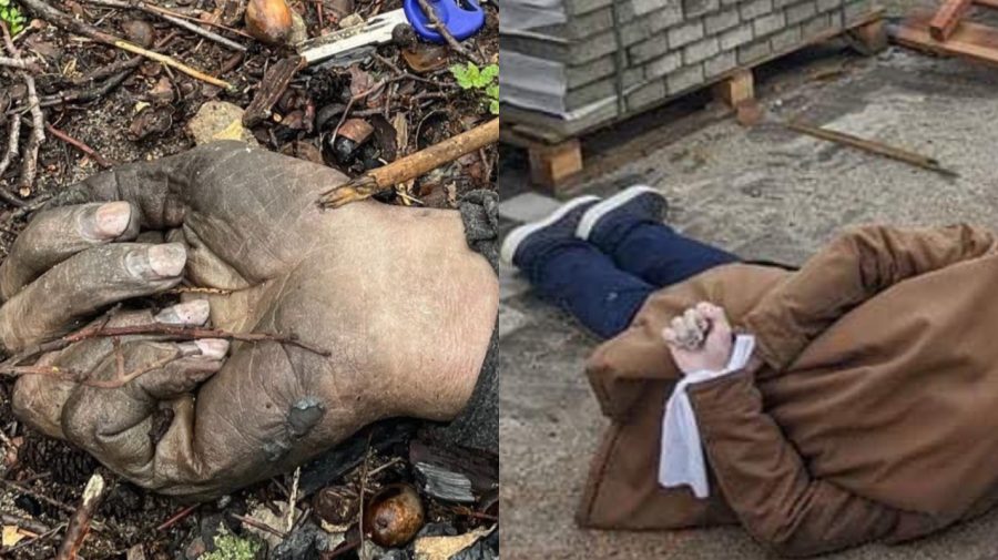FOTO Imagini șocante din regiunea Kiev, publicate de consilierul lui Zelenski. Cadavre cu mâinile legate zac pe străzi
