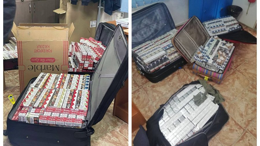 FOTO Erau ticsite în bagajele a patru pasageri! Mii de pachete de țigări – ridicate de vameșii de la Costești
