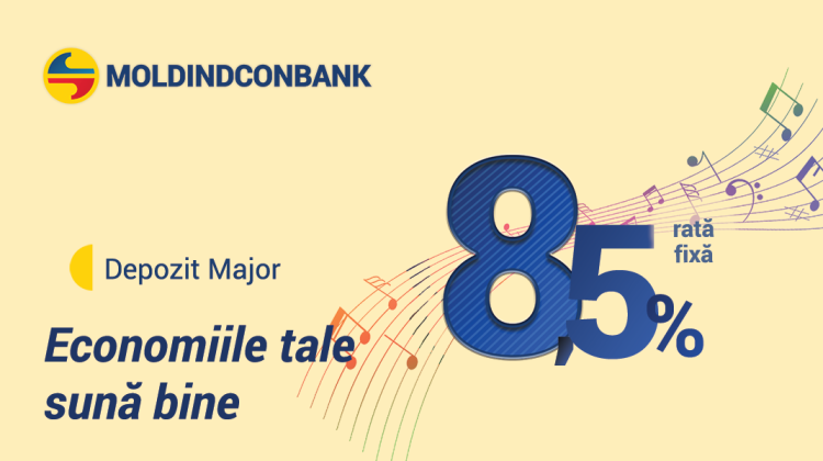 Depozitul ”Major” de la Moldindconbank – economiile tale sună bine cu 8,5 la sută anual