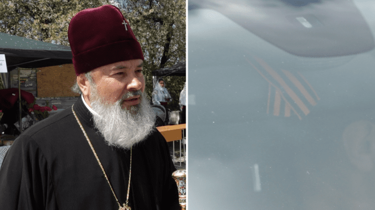 VIDEO Preotul care sfidează legea. Și-a dotat Mercedesul de peste 20 de mii de euro cu panglica „Sf. Gheorghe”