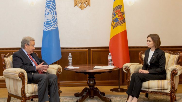 FOTO Maia Sandu, în forță. S-a întâlnit totuși cu Secretarul General ONU, după ce de 9 mai și-a anulat agenda