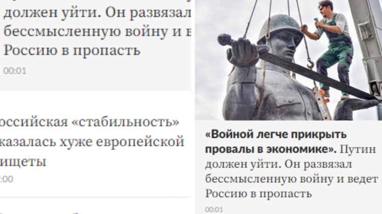 FOTO „Surpriză” pentru Kremlin de 9 mai: Un portal asociat cu puterea a publicat articole în care îl critică pe Putin