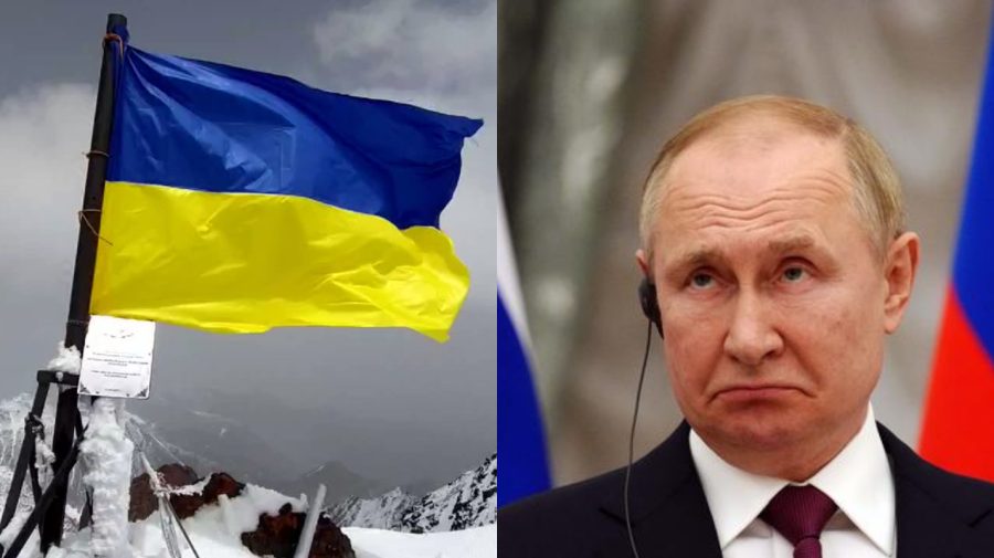 VIDEO „Întâlnirea inevitabilă” dintre drapelul ucrainean și vârful Putin. Au fost escaladați munți pentru a-l arbora