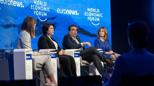 Primul discurs al Nataliei Gavrilița la Forumului Economic de la Davos. A vorbit despre criza refugiaților din regiune