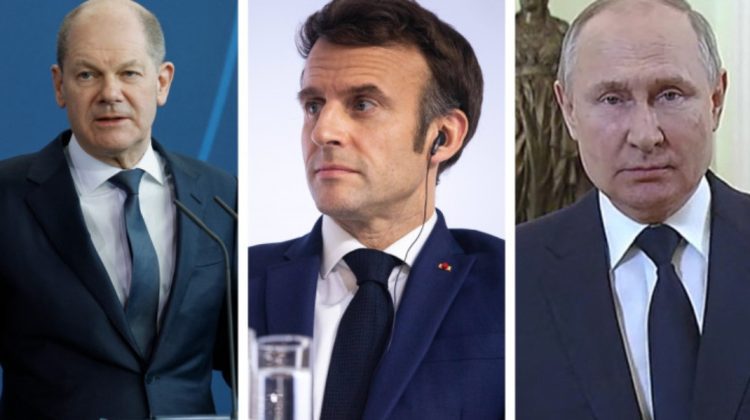 Discuția celor 3, fără cel de-al 4 vizat. Conversație între Putin, Scholz și Macron despre războiul din Ucraina