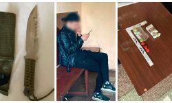 Droguri și un cuțit – depistate asupra unui bărbat din Chișinău! A ajuns la inspectorat