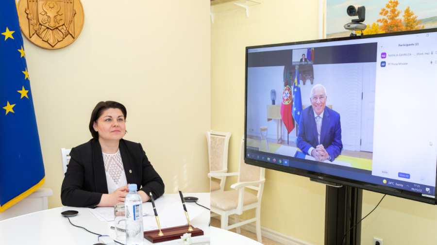 Discuții matinale la Guvern. Gavrilița a vorbit despre perspectiva europeană a Moldovei cu omologul său din Portugalia