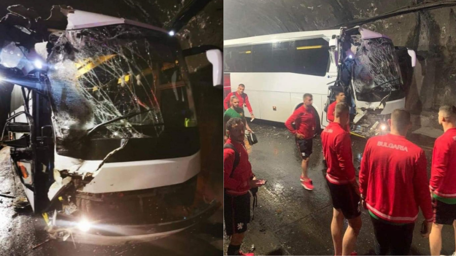 Accident grav la Tbilisi. În autocar era naționala de fotbal a Bulgariei. Un jucător a fost dus de urgență la spital