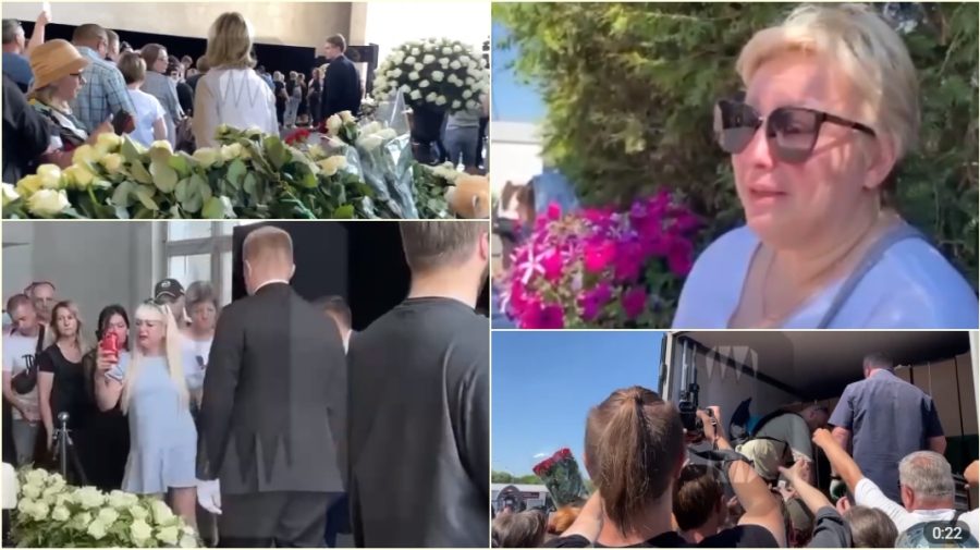 VIDEO Adio de la Șatunov: un camion de flori și fani în lacrimi! „Ușa copilăriei s-a închis odată cu moartea sa”