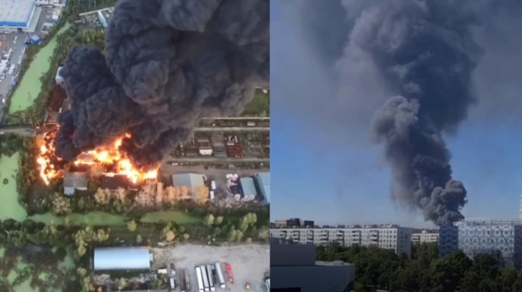 VIDEO Incendiu de proporții la Moscova! Un nor imens de fum poate fi văzut aproape din toate zonele orașului