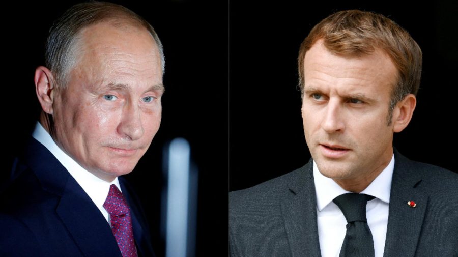 Discuții aprinse între Putin și Macron! Ce au vorbit cu patru zile înainte de război? Imaginile au stârnit furie