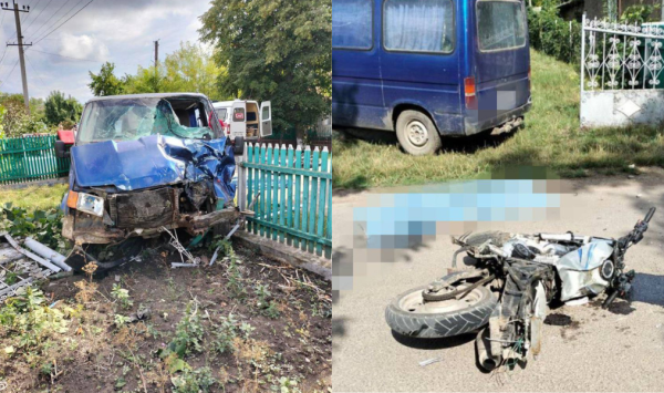 Tragedie la Soroca! Un tânăr a decedat, după ce a intrat cu motocicleta într-un microbuz. Prietena lui, în stare gravă
