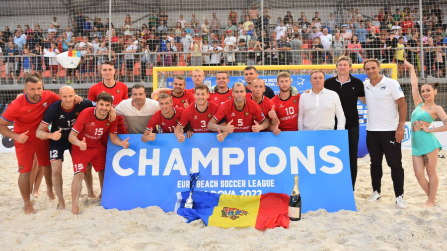 FOTO Un nou triumf al Naționalei Moldovei! A devenit campioană europeană la fotbal pe plajă