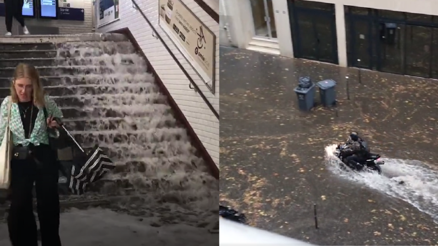 VIDEO cu ploaia torențială care a lovit Parisul. Într-o oră au căzut cantități de apă cât pentru o lună