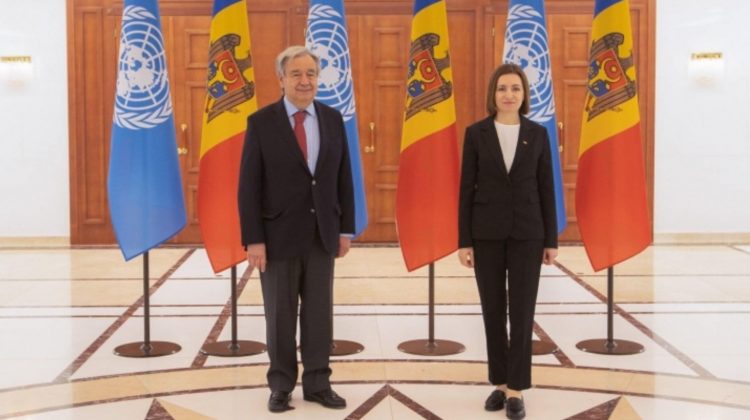 În tranzit, Guterres a reușit să o salute! Președinția dezvăluie ce a discutat Sandu cu secretarul general al ONU