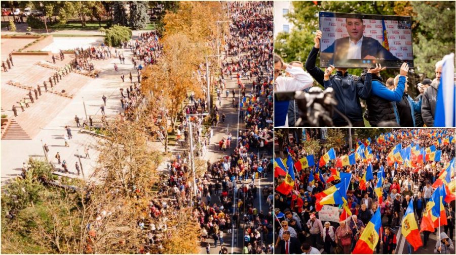 Imaginile zilei de la protestul împotriva PAS, în fața Președinției! Partidul ȘOR: Peste 40 de mii de oameni au venit