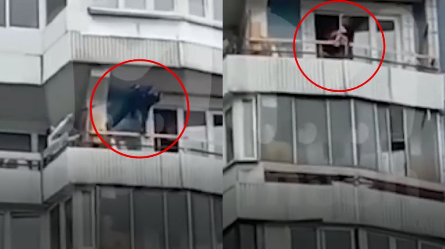 VIDEO Imagini care îţi taie răsuflarea! Un bărbat a încercat să arunce un copil de la etajul 12