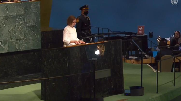 Maia Sandu a cerut, de la tribuna ONU, retragerea trupelor ruse din Transnistria