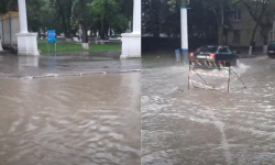 VIDEO Ploaia a făcut prăpăd la nord! O zonă din orașul Soroca a fost practic paralizată