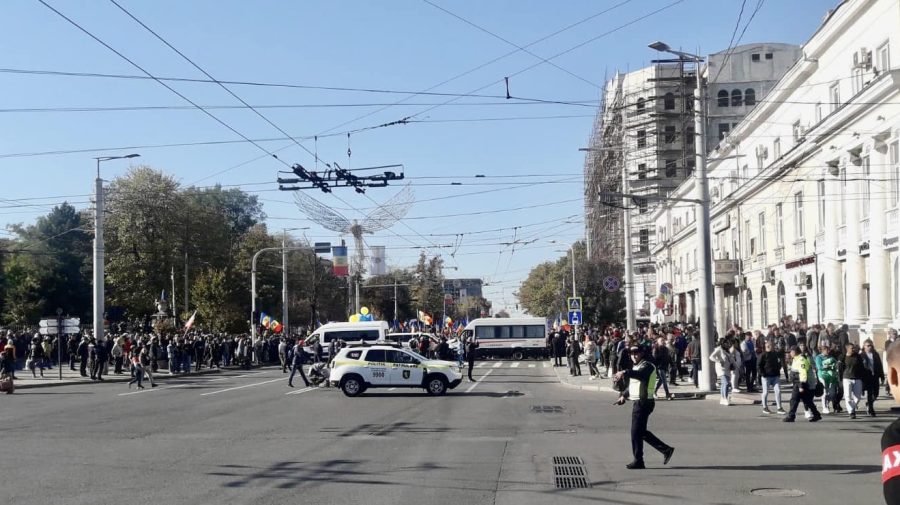 Circulația troleibuzelor, redirecționată din cauza protestului ȘOR din centrul capitalei