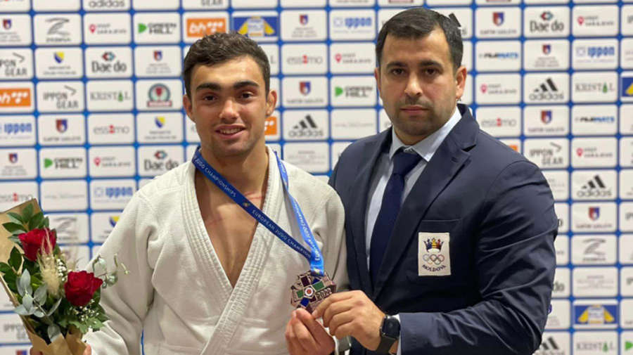 FOTO O nouă victorie pentru sportivii noștri! Judocanul Adil Osmanov a obținut bronzul la Europenele U23