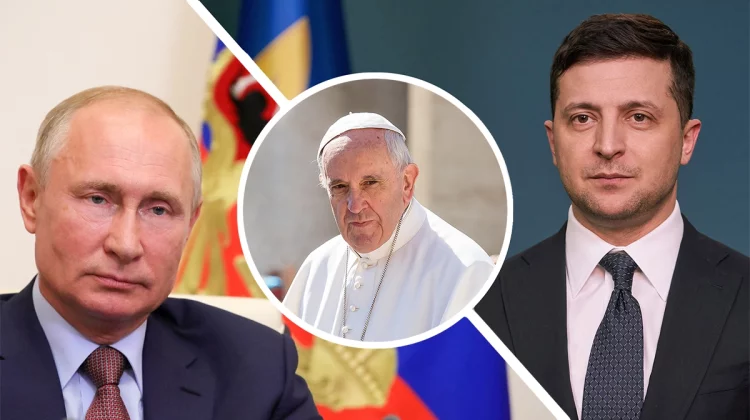 Vrea să îi aducă pe Putin și Zelenski la aceeași masă. Papa Francisc, dispus să medieze pacea. Reacția Kremlinului