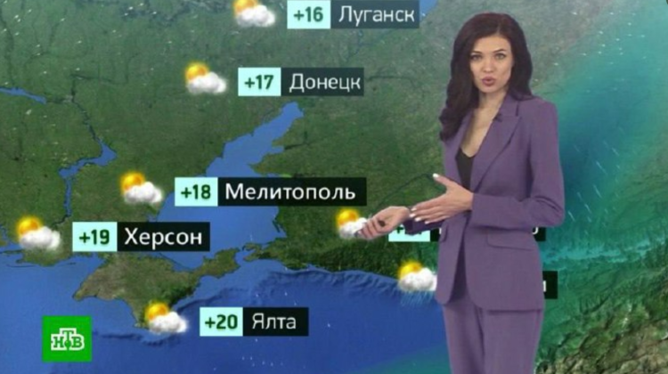 VIDEO Teritoriile ucrainene anexate ilegal apar deja în prognoza meteo din Rusia