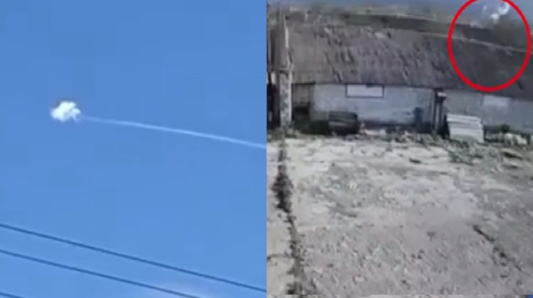 VIDEO Situație alarmantă la nordul țării: Momentul în care racheta doborâtă de ucraineni cade la Naslavcea