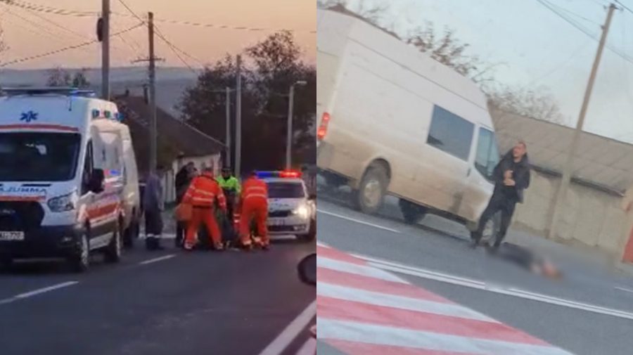 Accidentul de la Peresecina: VIDEO cu momentul în care copila tamponată pe trecere este preluată de ambulanță