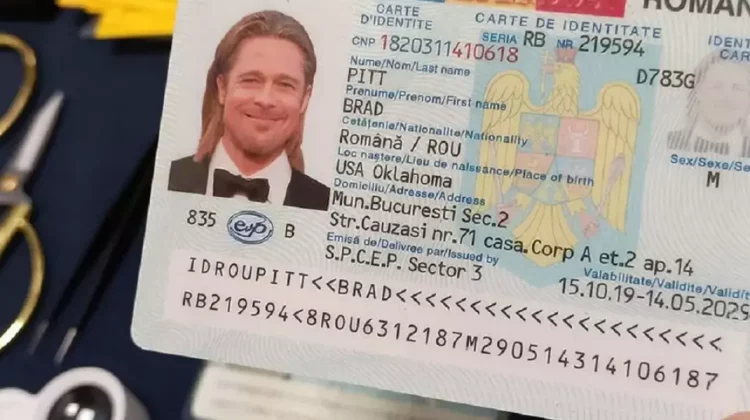 FOTO, VIDEO Brad Pitt cu domiciliul la București! Buletin găsit la unul dintre cei mai buni falsificatori de documente