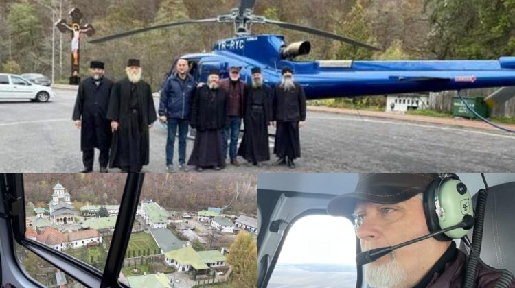 De scandal! Directorul unei reviste religioase, cu elicopterul la o mănăstire din România. „Moft cu voia Domnului”