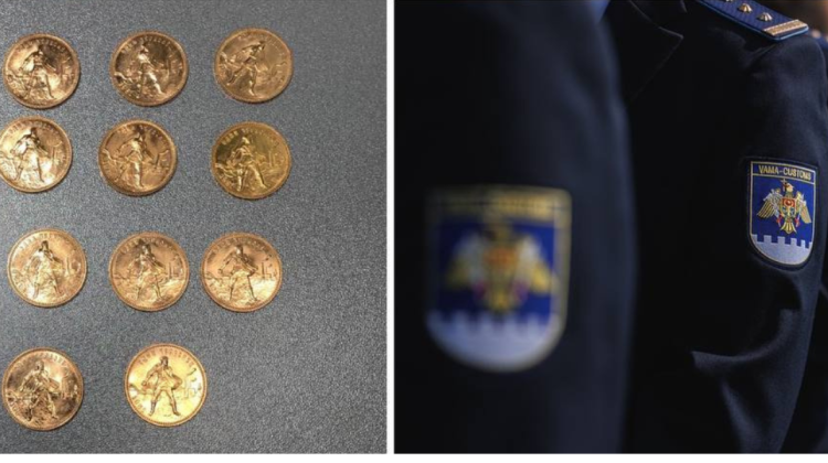 FOTO Un israelian a încercat să scoată din Moldova 15 monede de aur nedeclarate. Vezi ce riscă