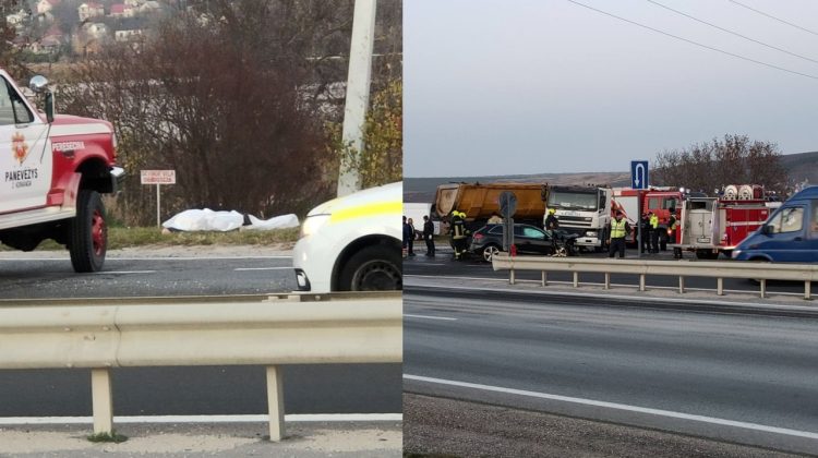 VIDEO Mașină, ajunsă sub roțile unui camion în apropiere de Chișinău: O persoană ar fi decedat