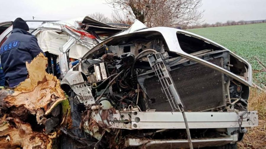 FOTO Noi detalii despre accidentul de la Anenii Noi: Vehiculul s-a izbit violent de un arbore