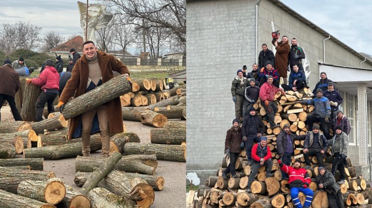FOTO De Crăciun, devii bun! Emilian Crețu a ridicat un brad din lemne la Negureni. Ce face cu el după sărbători?