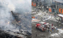 17.000 de metri pătrați s-au făcut ruine. VIDEO dezolant de lângă Moscova, unde un magazin a fost distrus de flăcări
