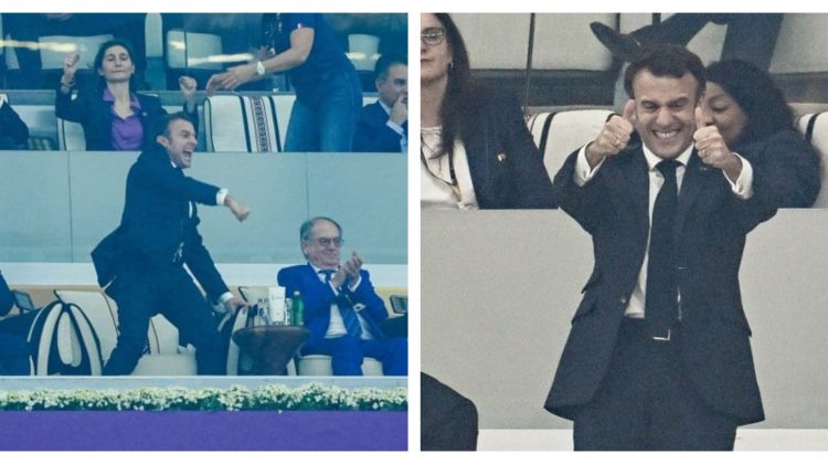 GALERIE FOTO Macron aşa cum nu l-ai mai văzut! Președintele Franței a devenit cel mai înflăcărat suporter