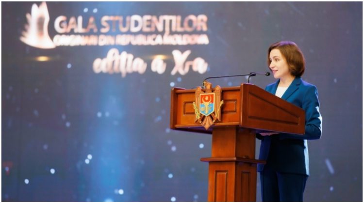 Maia Sandu la Gala studenților originari din Moldova: Vă invit să vă concentrați pe oportunități, nu pe dificultăți