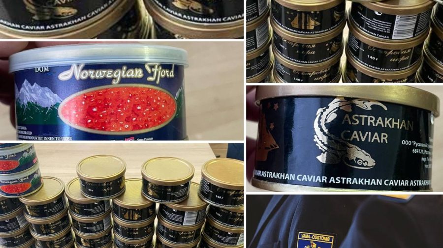 FOTO Caviar ascuns printre lucrurile personale – transportat ilegal în Moldova. De unde era adus