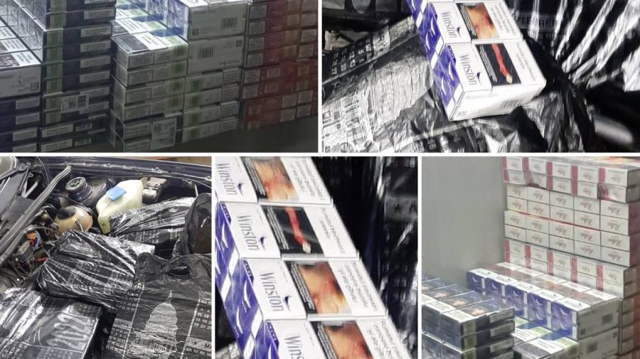 FOTO Țigarete ticsite sub capota unei mașini – transportate ilegal spre România. Cine se afla la volan