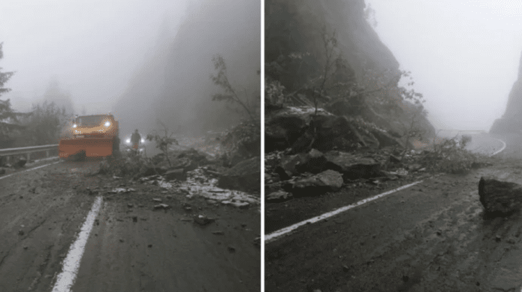 Avalanşă de pietre pe Transfăgărăşan. Purtător de cuvânt CNAIR: Sperăm ca până seara să curăţăm drumul