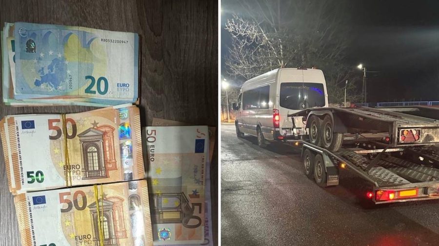 FOTO Șoferul unui microbuz și-a tiscit geanta cu mii de euro nedeclarați. Unde se deplasa