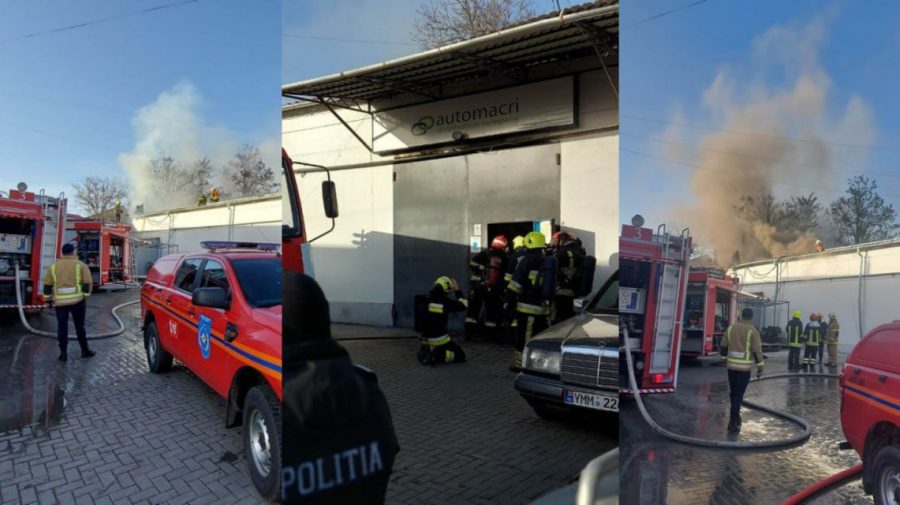 FOTO Incendiu în Capitală! Focul a distrus un depozit de 180 metri pătrați