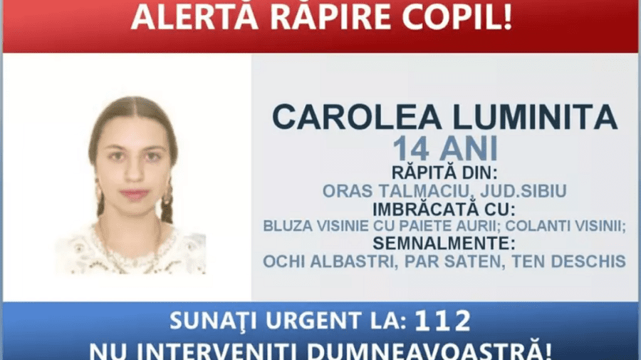 ROMÂNIA. A fost găsită fata de 14 ani răpită noaptea din casă de patru bărbați mascați