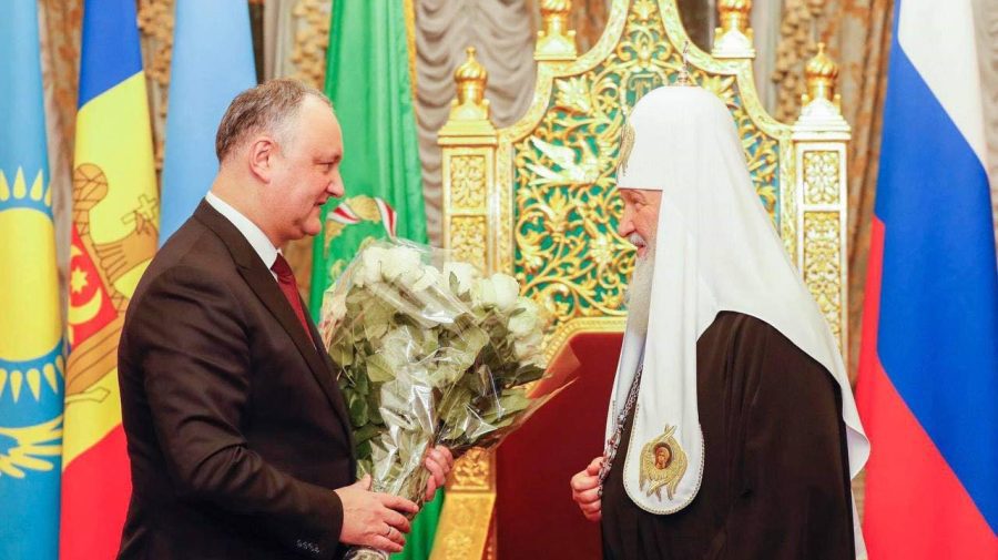 Dodon, mesaj de felicitare adresat Sfântului Patriarh al Moscovei cu ocazia aniversării încoronării