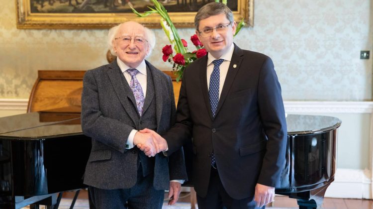 Imagini de pus în ramă! Igor Grosu s-a întâlnit cu președintele Irlandei, Michael D. Higgins