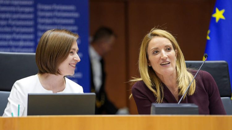DOC Metsola, către Maia Sandu: Parlamentul European va rămâne alături de Moldova în drumul său spre UE
