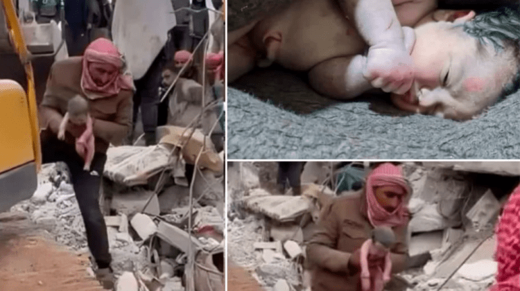 VIDEO Bebeluș născut după cutremur, sub dărâmăturile din Siria: „Mama l-a protejat cu propriul trup”